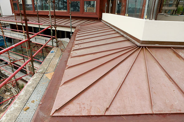 Copper standing seam, Mosman project